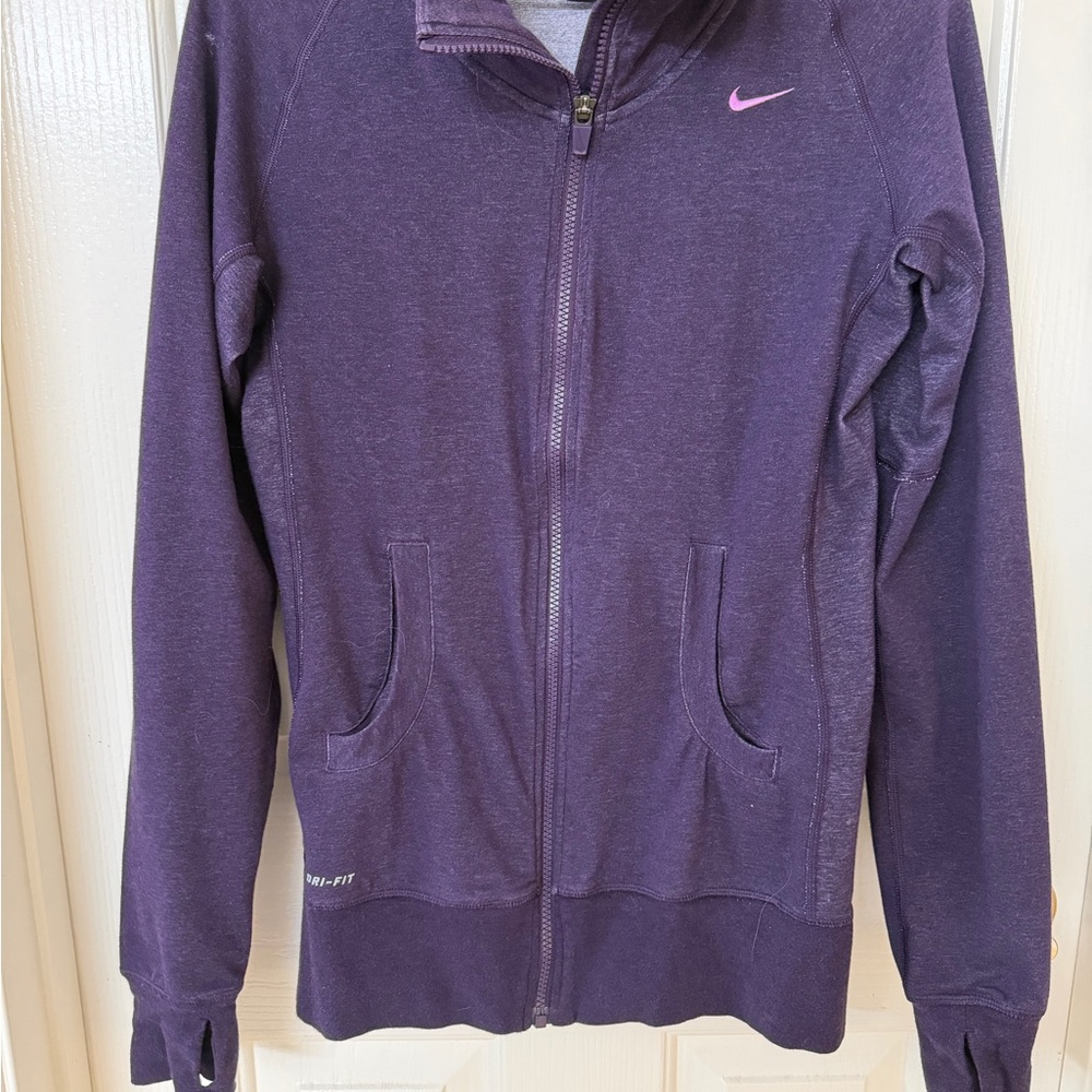 Nike Purple Full-Zip Dri-FIT Jacket with Pink Swoosh